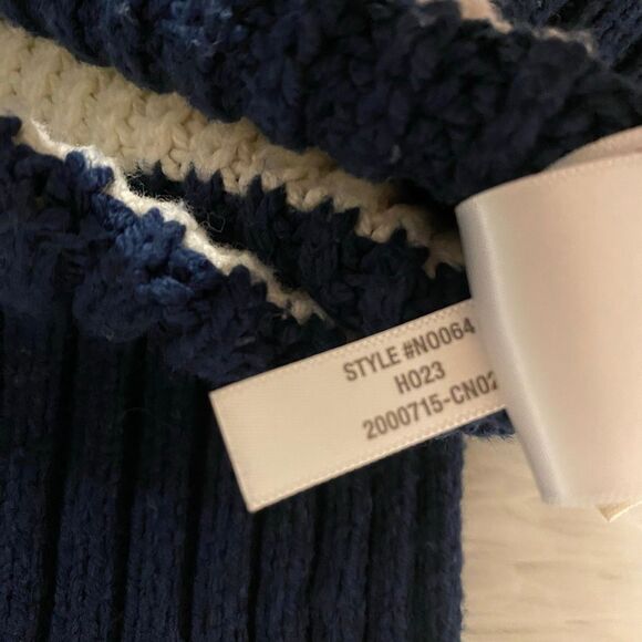 Madewell Wide Rib Turtleneck Sweater in Classic Indigo Stripe Medium - Picture 7 of 8